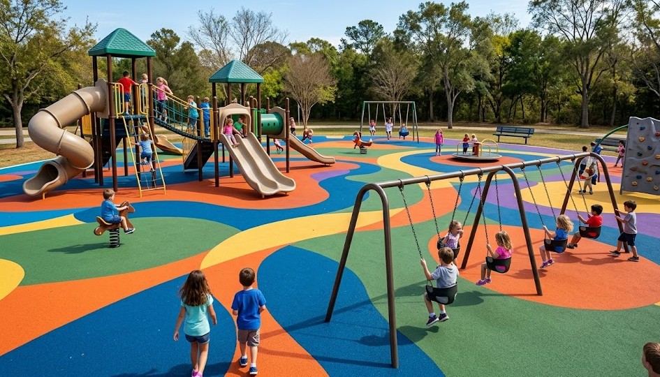 Piso emborrachado para playgrounds