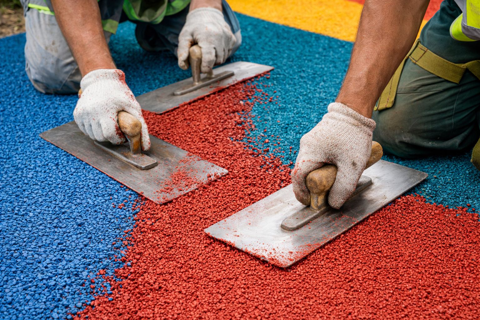 Instalação e manutenção técnica de piso emborrachado monolítico